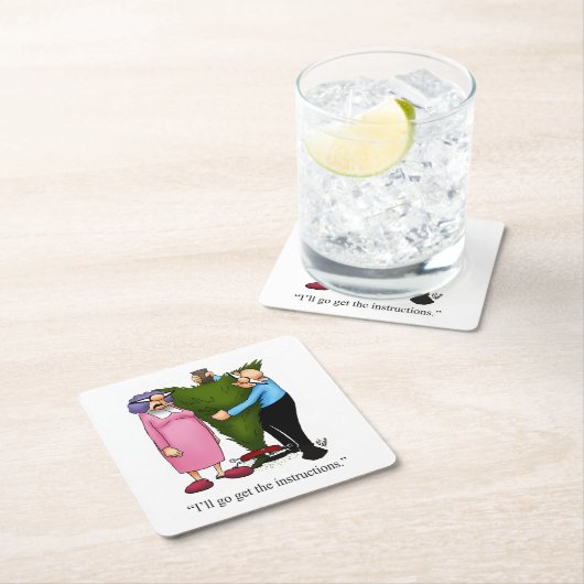 おもしろいクリスマス・ユーモア・ホリデー・コースター・ギフト スクエアペーパーコースター (インサイチュ)