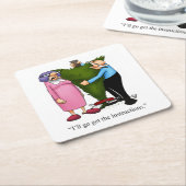 おもしろいクリスマス・ユーモア・ホリデー・コースター・ギフト スクエアペーパーコースター (アングル)