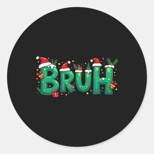 おもしろいクリスマス ラウンドシール (正面)