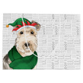 おもしろいクリスマス・レイクランドテリア犬の恋人 ラージペーパーバッグ (裏面)