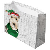 おもしろいクリスマス・レイクランドテリア犬の恋人 ラージペーパーバッグ (裏面アングル)
