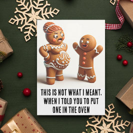 おもしろいクリスマス:妊娠中のジンジャーブレッドCookie カード