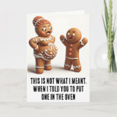 おもしろいクリスマス：妊娠中のジンジャーブレッドCookie カード (正面)