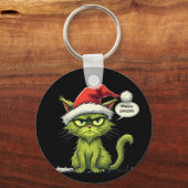 おもしろいクリスマス「新しい人々」のMeowy猫好き キーホルダー (正面)