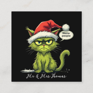 おもしろいクリスマス「新しい人々」のMeowy猫好き スクエア名刺