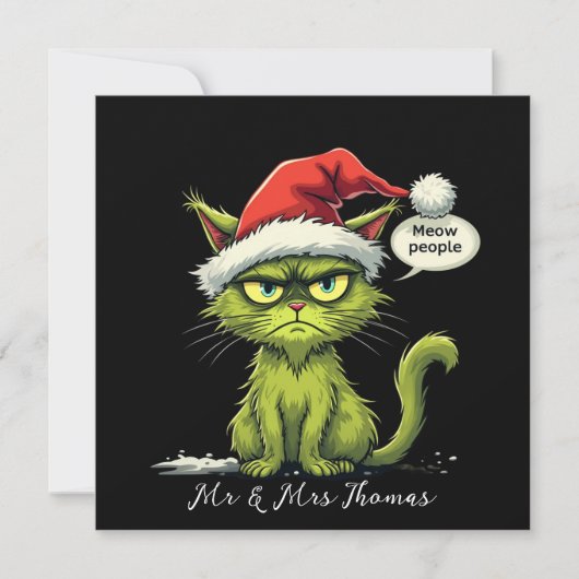 おもしろいクリスマス「新しい人々」のMeowy猫好き 招待状 (正面)