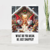 おもしろいクリスマス：格言ジンジャーブレッドマン カード (正面)