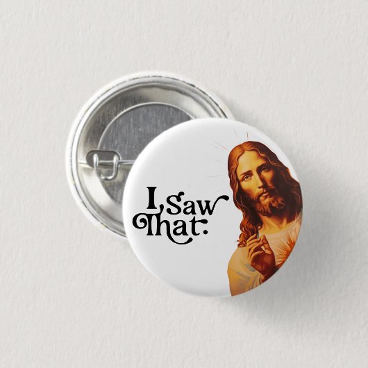 おもしろいクリスマス、私はイエスを見た、私は見た 缶バッジ (正面&裏面)