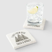 おもしろいクリスマス：私は厚く実在て元気だ ストーンコースター (横)