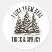 おもしろいクリスマス：私は厚く実在て元気だ ラウンドシール (正面)