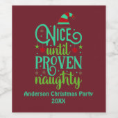 おもしろいクリスマス、赤が証明されるまでいけないい ワインラベル (シングルラベル)