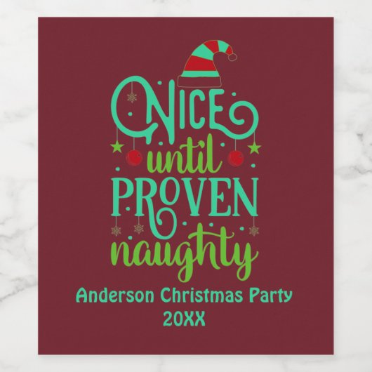 おもしろいクリスマス、赤が証明されるまでいけないい ワインラベル (シングルラベル)