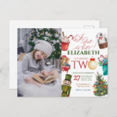 おもしろいクリスマス 2歳の誕生日写真 ポストカード (正面/裏面)