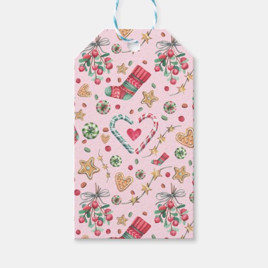 おもしろいクリスマスCookieとキャンディ ギフトタグ (正面)