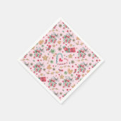 おもしろいクリスマスCookieとキャンディ スタンダードカクテルナプキン (角)