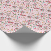 おもしろいクリスマスCookieとキャンディ ラッピングペーパー (角)