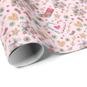 おもしろいクリスマスCookieとキャンディ ラッピングペーパー (ロールコーナー)