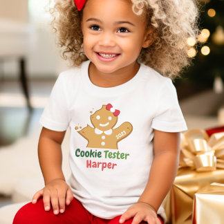 おもしろいクリスマスCookieテスター休日ベーキングトッド トドラーTシャツ