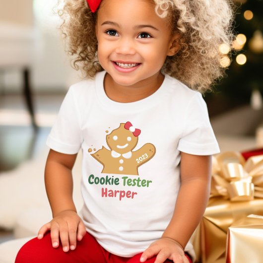 おもしろいクリスマスCookieテスター休日ベーキングトッド トドラーTシャツ