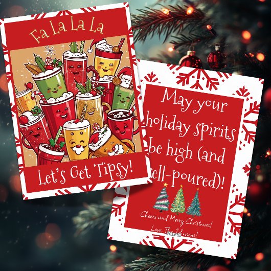 おもしろいクリスマスFa La La La Let's Get Tipsy Umous シーズンカード