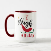 おもしろいクリスマスIスリー終日クリスマス マグカップ (左)