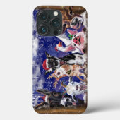 おもしろいクリスマスiPhoneケース幸せ動物パーティー Case-Mate iPhoneケース (裏面)