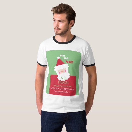 おもしろいクリスマスNo Hugs醜いセーター Tシャツ (正面フル)