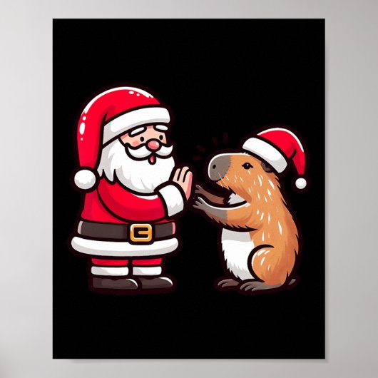 おもしろいクリスマスSanta Claus CapybaraハイファイビングX ポスター (正面)