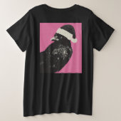 おもしろいクリスマスSanta Crow I信じ プラスサイズTシャツ (デザイン裏面)