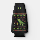おもしろいクリスマスTレックスプンユーモアニットフェイク ボトルクーラー (正面)