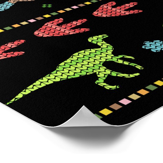 おもしろいクリスマスTレックスプンユーモアニットフェイク ポスター (角)