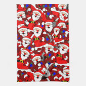 おもしろいクリスモダンお洒落サンタ キッチンタオル (縦)