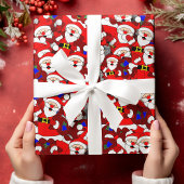 おもしろいクリスモダンお洒落サンタ ラッピングペーパーシート