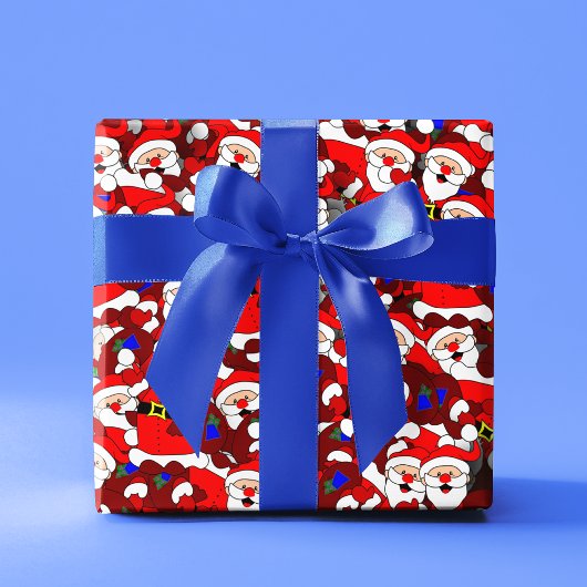 おもしろいクリスモダンお洒落サンタ ラッピングペーパーシート