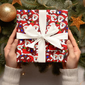 おもしろいクリスモダンお洒落サンタ ラッピングペーパーシート