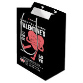 おもしろいクリームホワイトレモダンッドバレンタインデー ミディアムペーパーバッグ (裏面アングル)