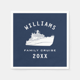 おもしろいクルーズシップシーファミリー懇親会サマーバケーション スタンダードカクテルナプキン