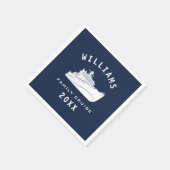 おもしろいクルーズシップシーファミリー懇親会サマーバケーション スタンダードカクテルナプキン (角)