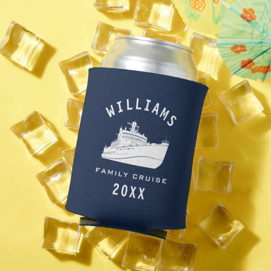 おもしろいクルーズシップシーファミリー懇親会サマーバケーション 缶クーラー (インサイチュ 夏)