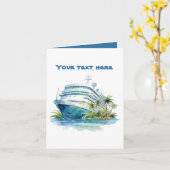 おもしろいクルーズ船の追加文字 カード (黄色い花)