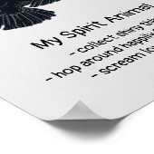 おもしろいクロウズバードスピリットアニマルユーモア引用文トーテムポー ポスター (角)