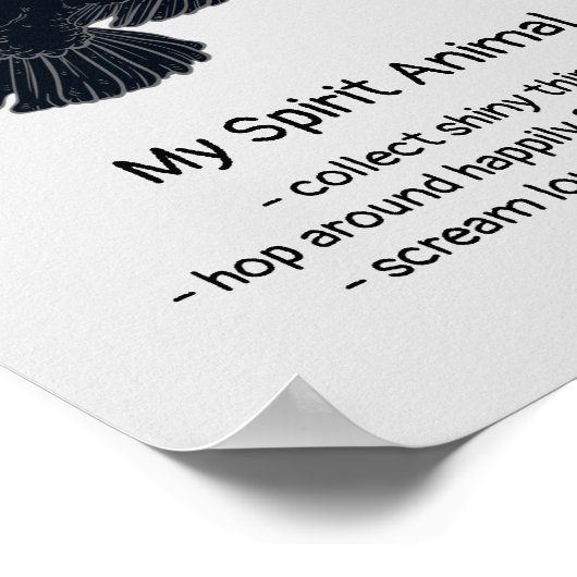 おもしろいクロウズバードスピリットアニマルユーモア引用文トーテムポー ポスター (角)