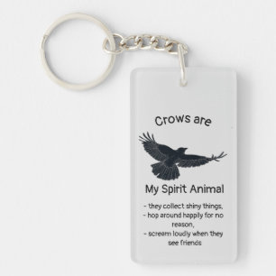 おもしろいクロウズバードスピリットアニマルユーモア引用文トーテムK キーホルダー