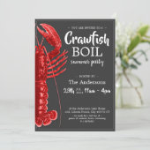 おもしろいクロウフィッシュ夏のパーティーダークグレー 招待状 (スタンド正面)