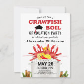 おもしろいクロウフィッシュ沸騰3写真卒業BBQパーティー 招待状 (正面)