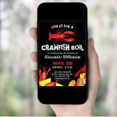 おもしろいクロウフィッシュ煮沸3写真卒業パーティー 招待状