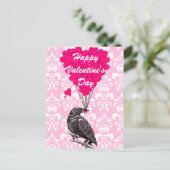 おもしろいクロウ愛ハートバレンタイン シーズンポストカード (スタンド正面)