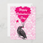 おもしろいクロウ愛ハートバレンタイン シーズンポストカード (正面/裏面)