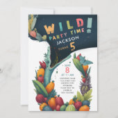 おもしろいクロコダレアリゲーターディノトロピカルワイルドパーティー 招待状 (正面)