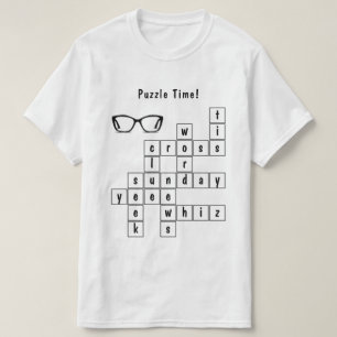 おもしろいクロスワードパズル白黒 Tシャツ